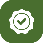 Checkmark in white badge icon