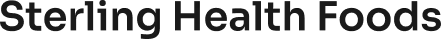 Black text reads Sterling Health Foods