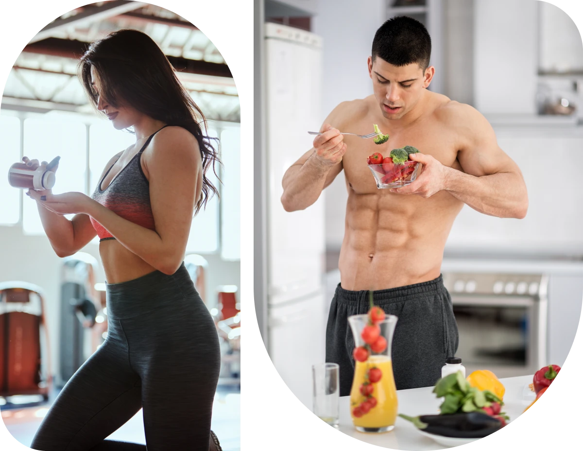 Fitness lifestyle with exercise and nutrition