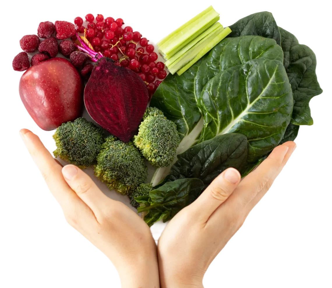 Healthy food in heart shape